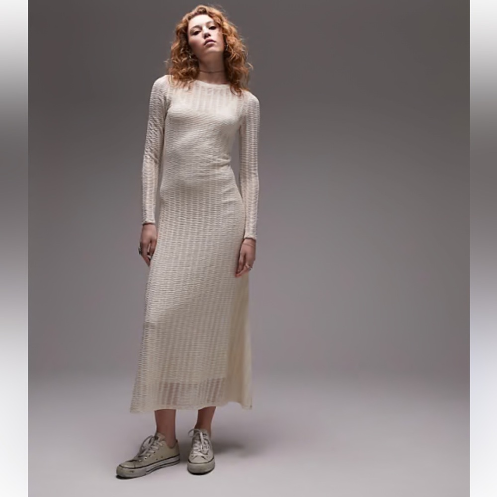 Top Shop Elegant Cream Maxi Dress